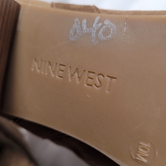 Nine West Inwood Leather Tan Ankle Boots Women's Size 10M Fringe - Picture 8 of 13